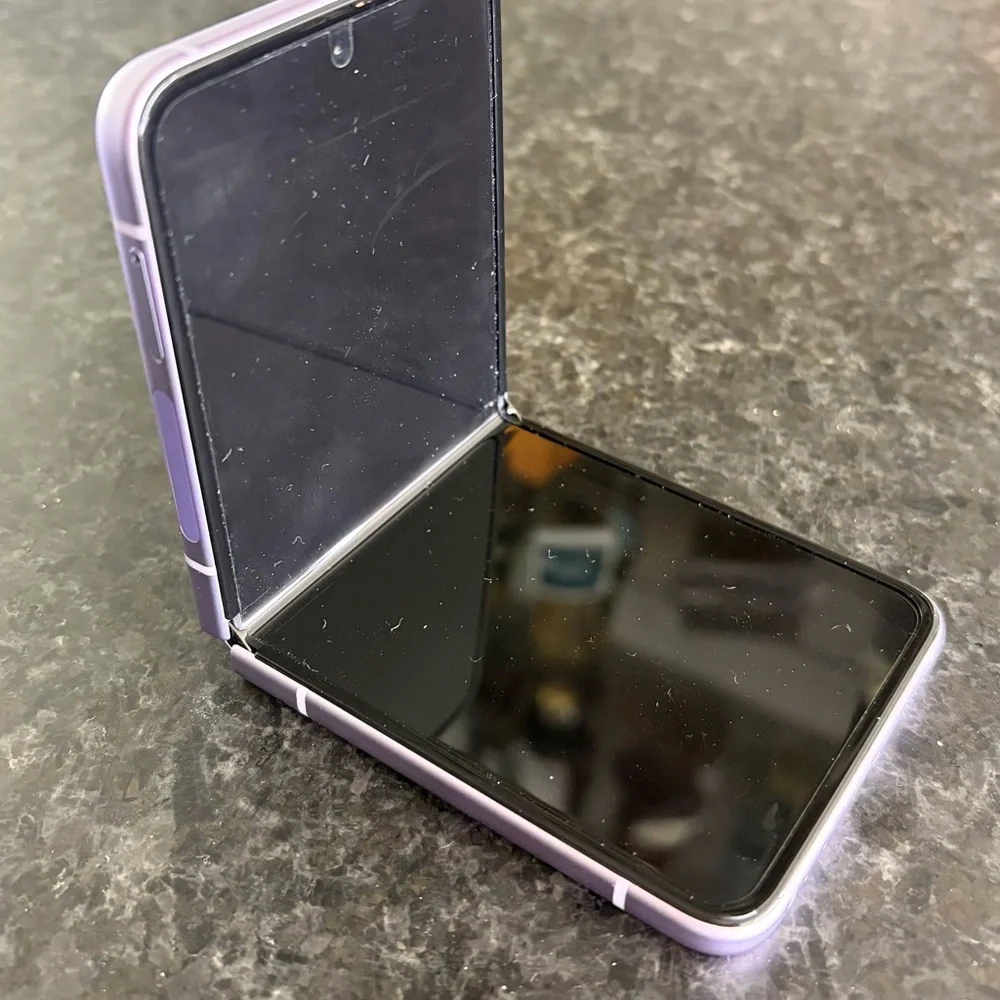 Samsung Foldable Phone in Pink and Green